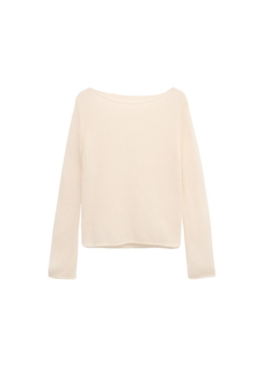 Beige Semi-Transparent Alpaca Sweater, Light Beige, large image number 6