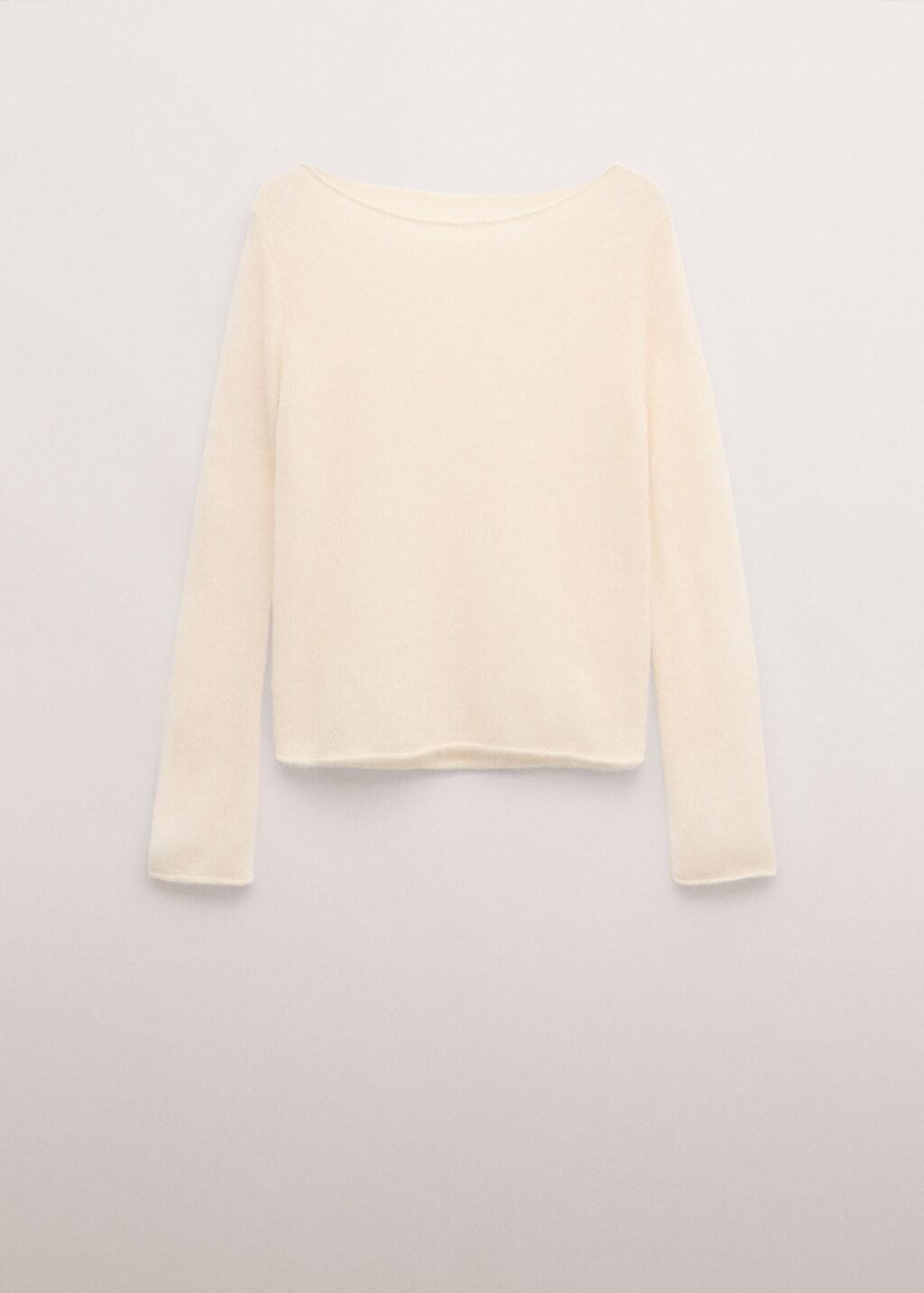 Beige Semi-Transparent Alpaca Sweater, Light Beige, large image number 7