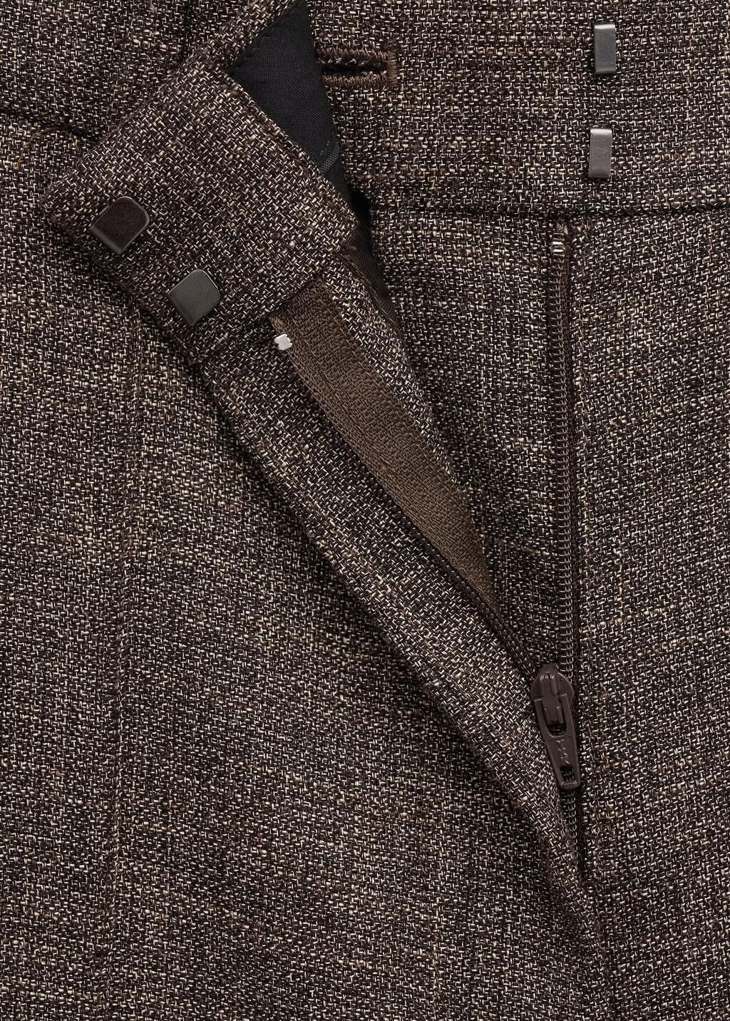 Brown Flecked Suit Trousers, Dark Brown, large image number 1
