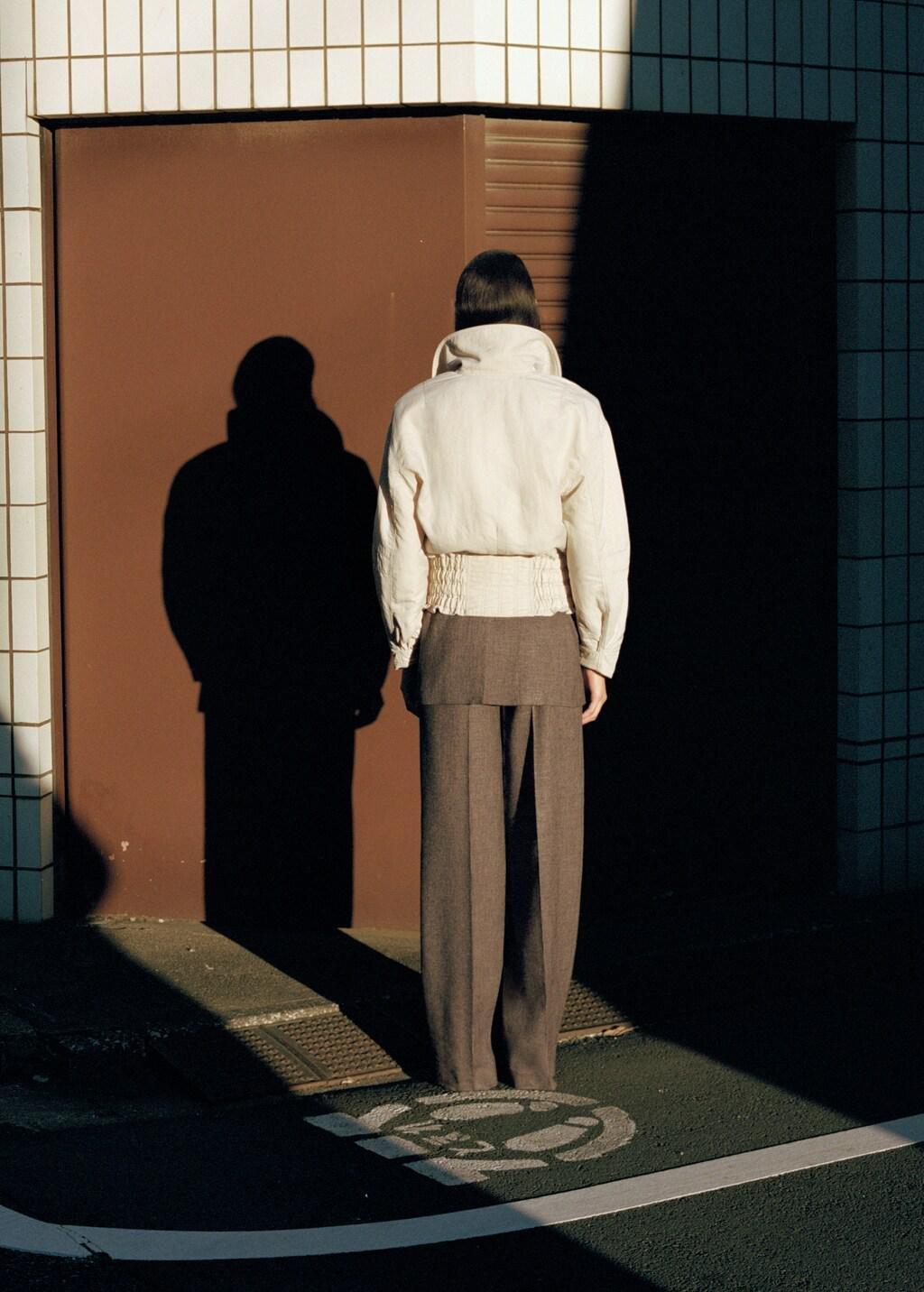 Brown Flecked Suit Trousers, Dark Brown, medium