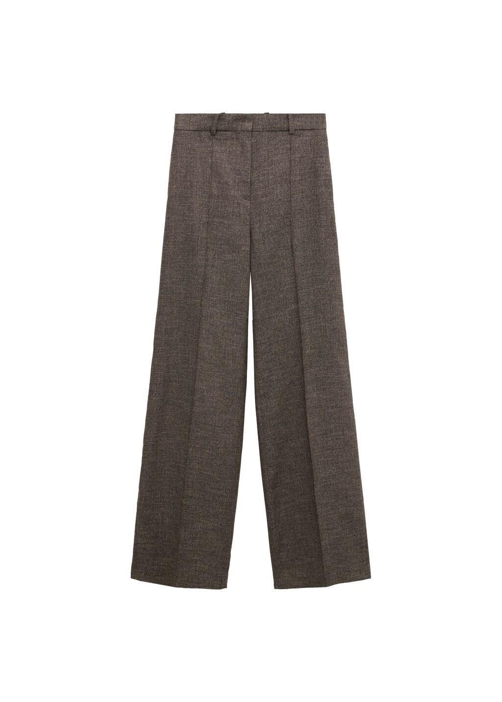 Brown Flecked Suit Trousers, Dark Brown, large image number 6