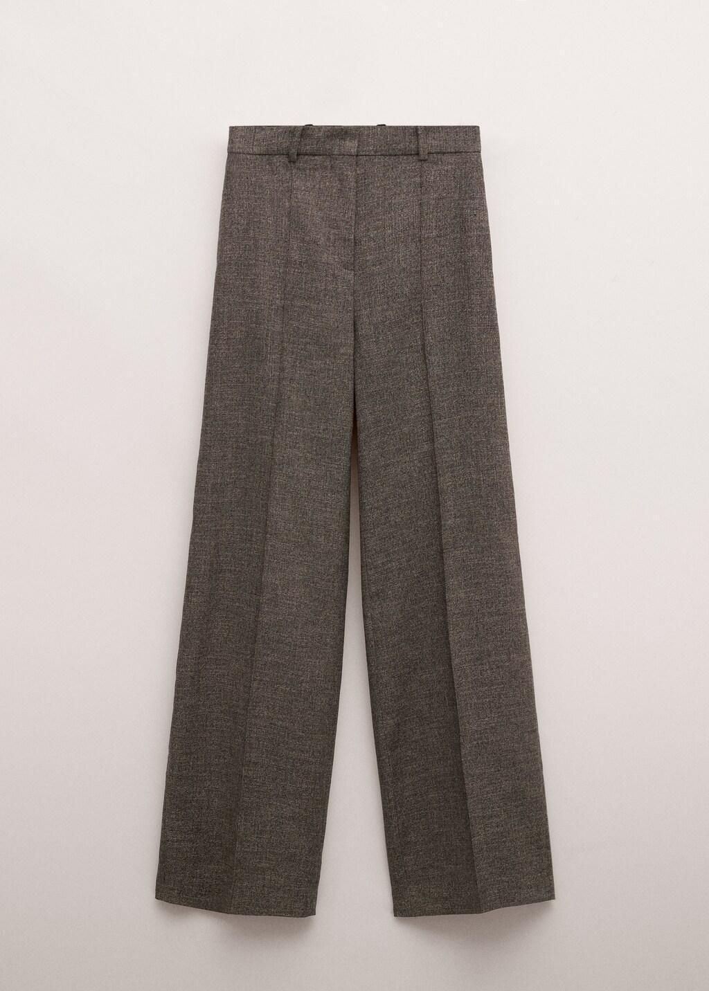 Brown Flecked Suit Trousers, Dark Brown, large image number 7