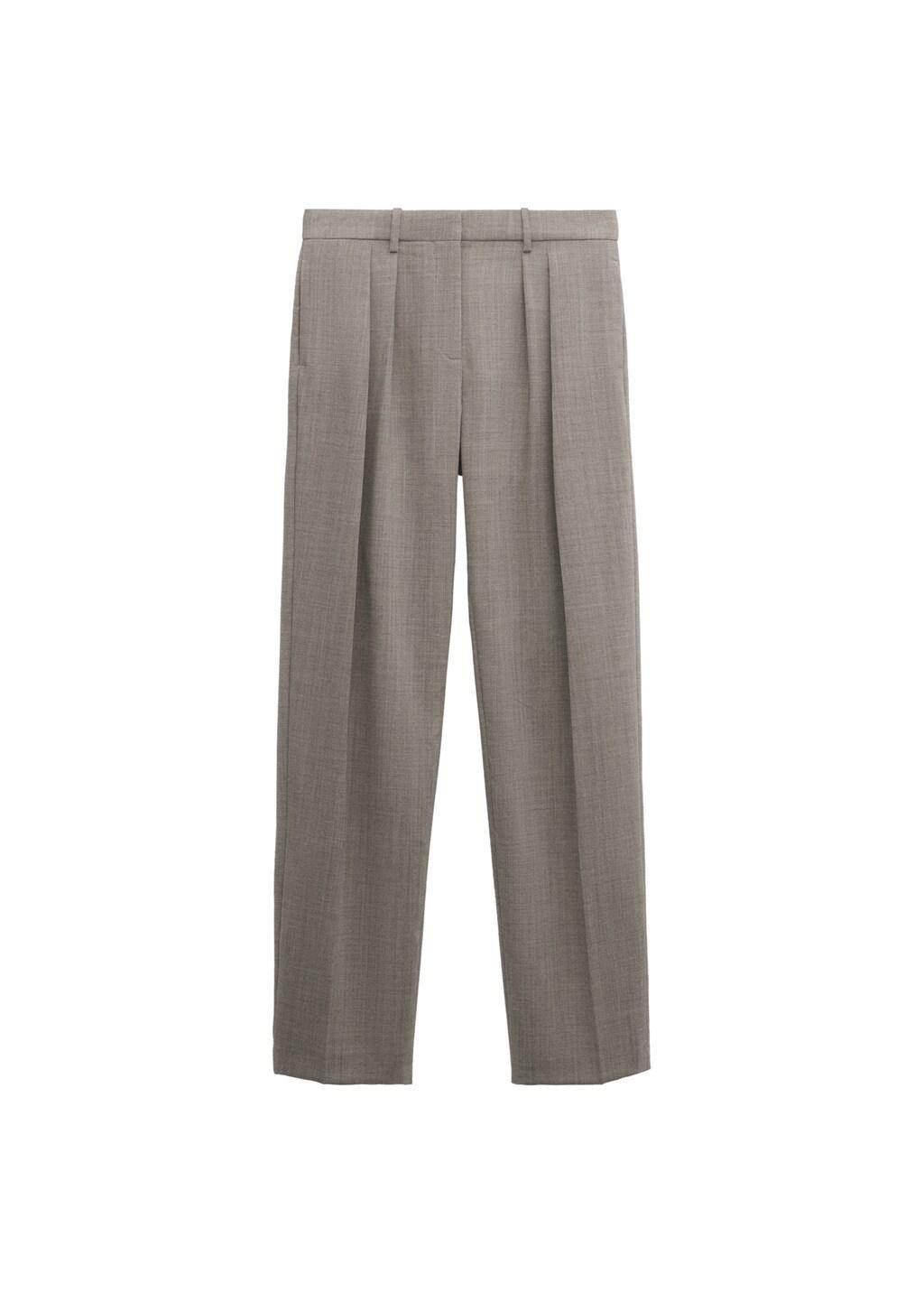 Grey Low-Rise Wool Trousers, 0201_92, large image number 5