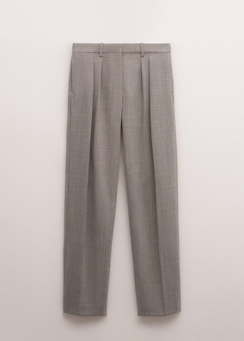 Grey Low-Rise Wool Trousers, 0201_92, large image number 6