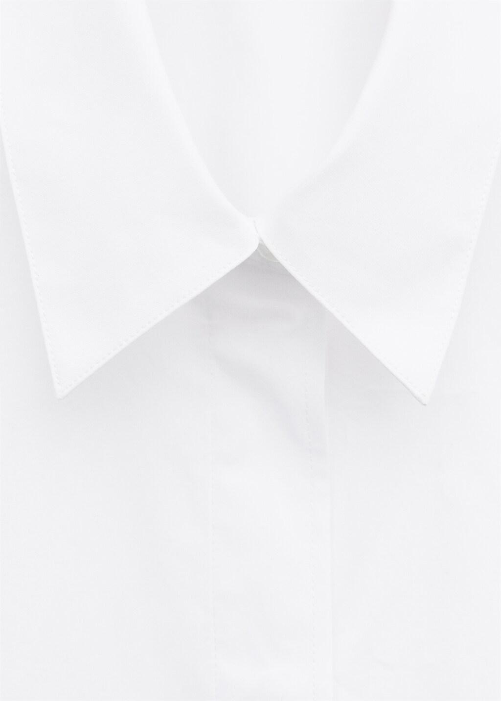 White Three-Quarter Sleeve Button-Down Shirt, White, large image number 1