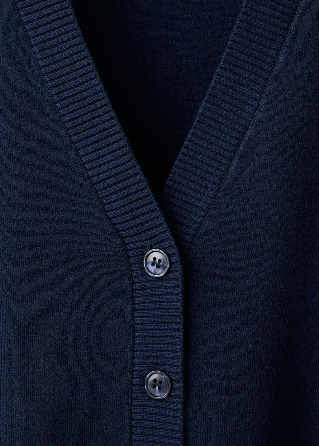 Navy V-Neck Knitted Cardigan, Navy, large image number 1