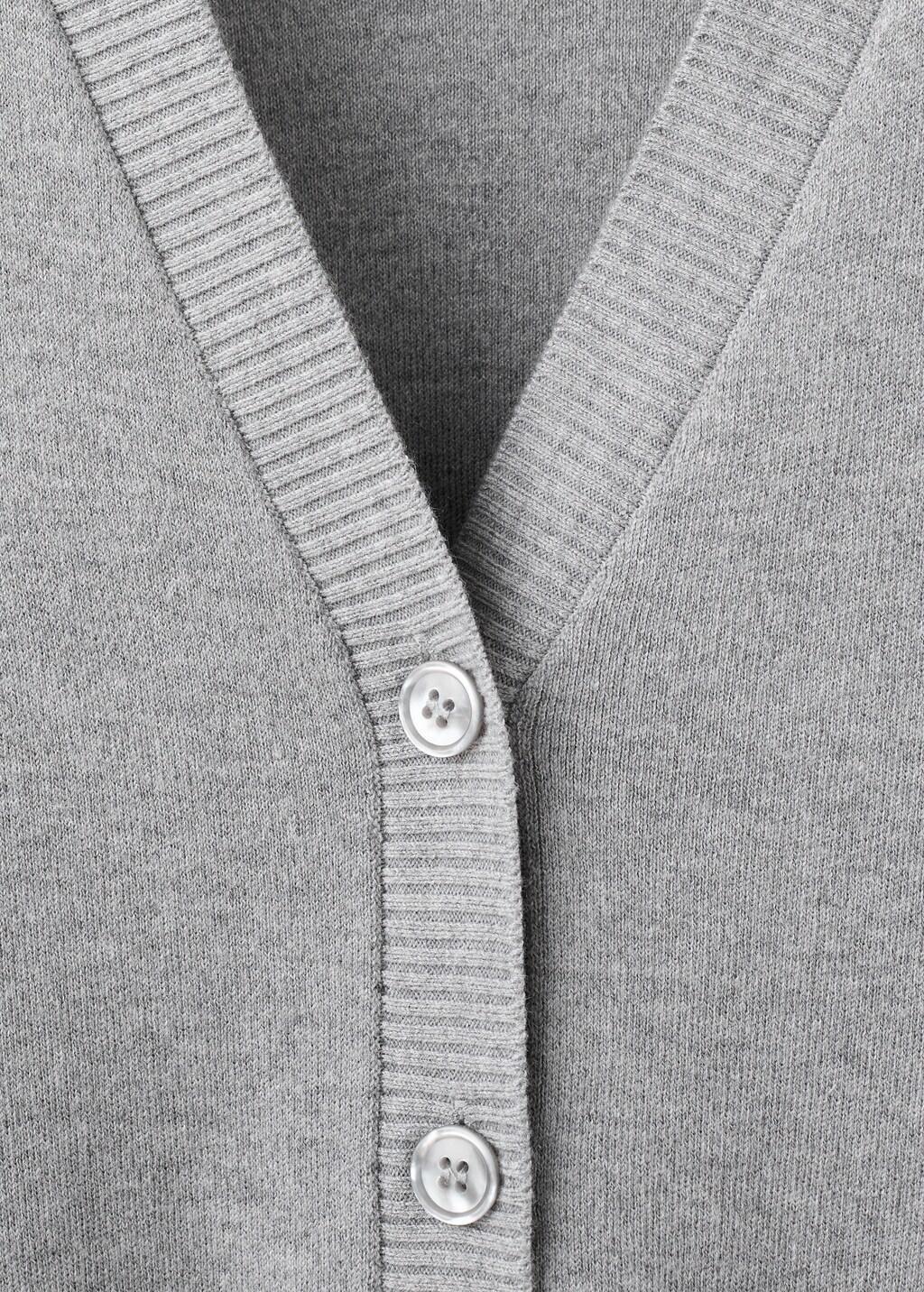 Grey V-Neck Knitted Cardigan, Medium Grey, medium