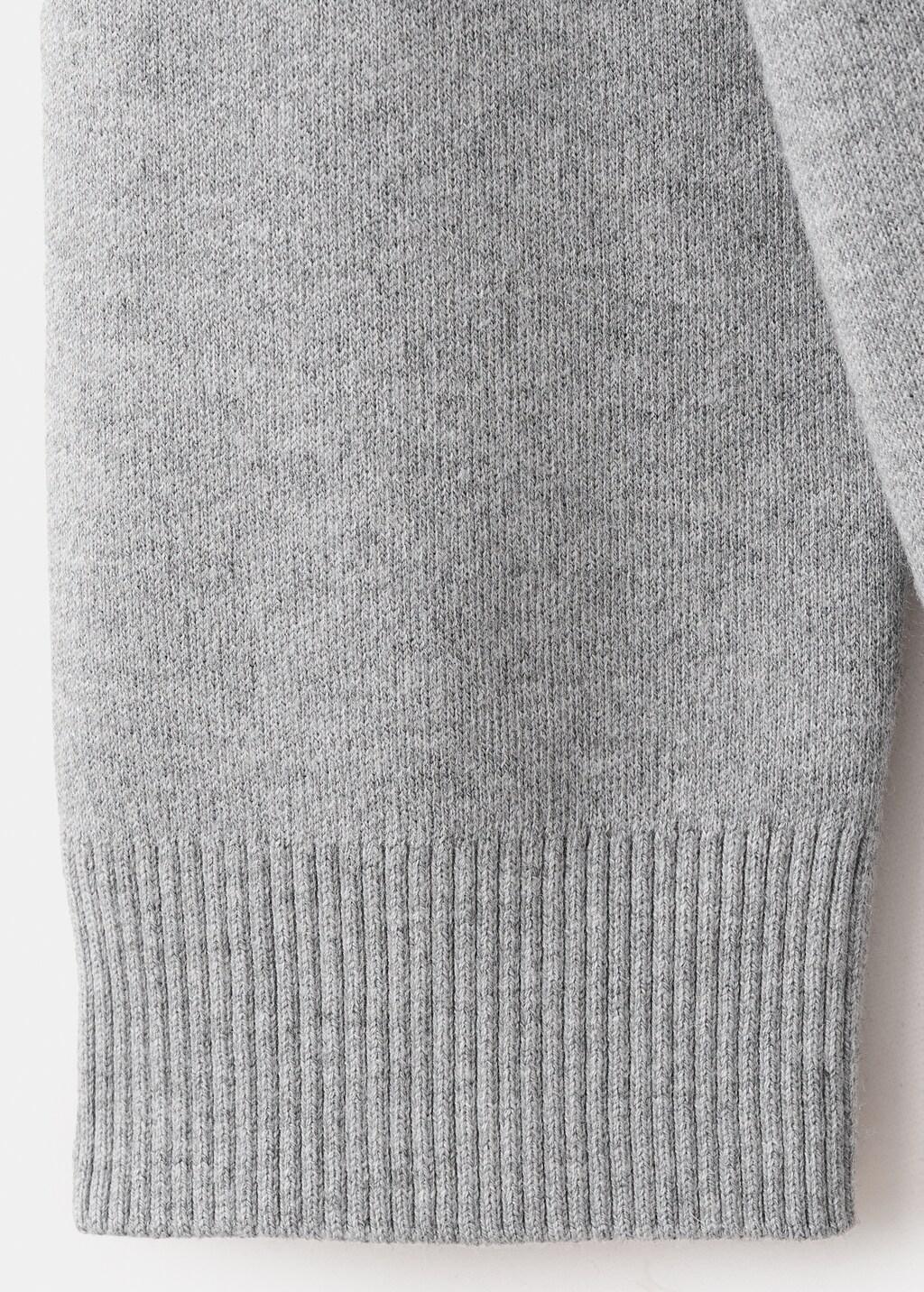 Grey V-Neck Knitted Cardigan, Medium Grey, large image number 4