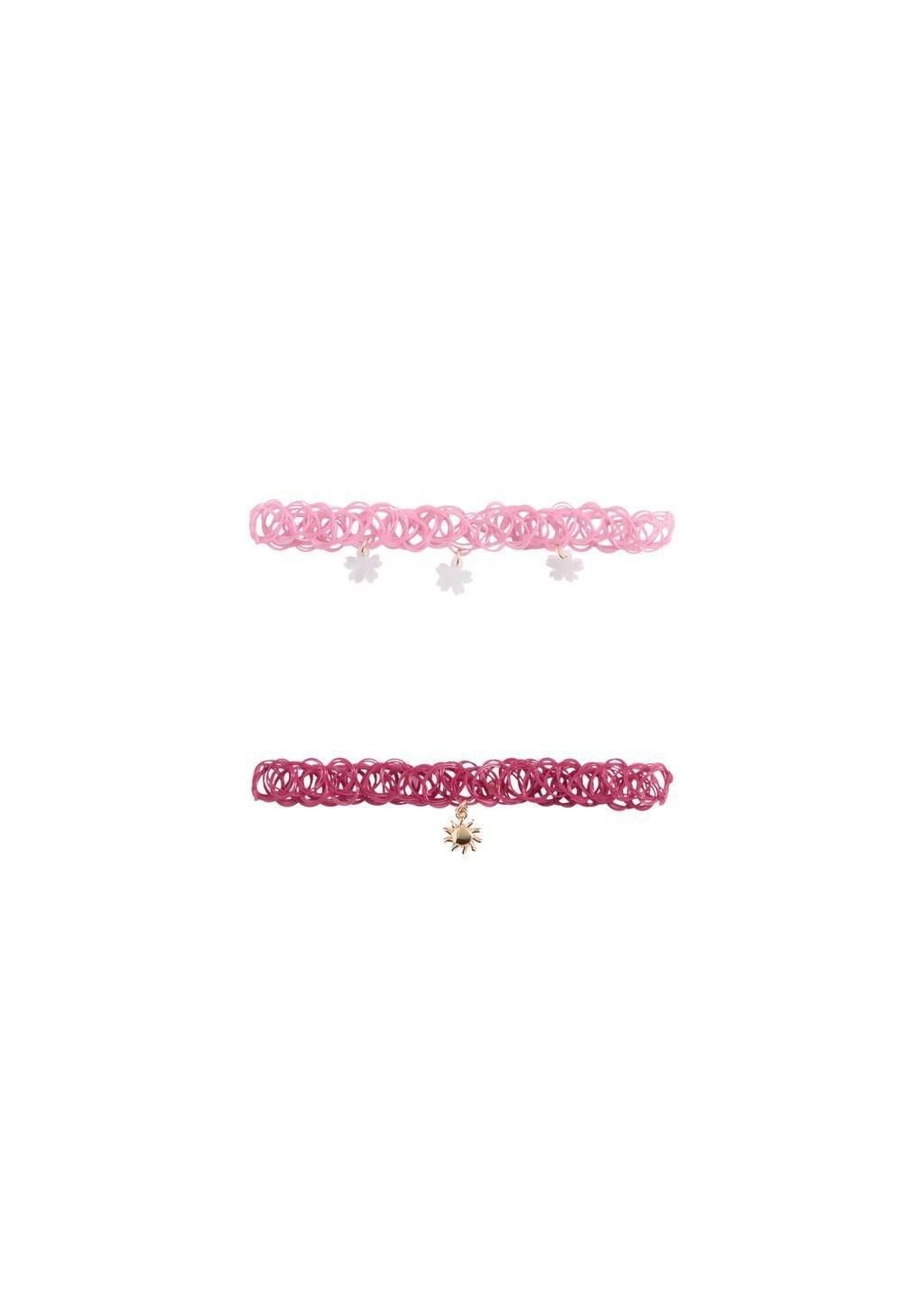 Red 2 Chokers Pack, Kids Girl, Medium Red, medium