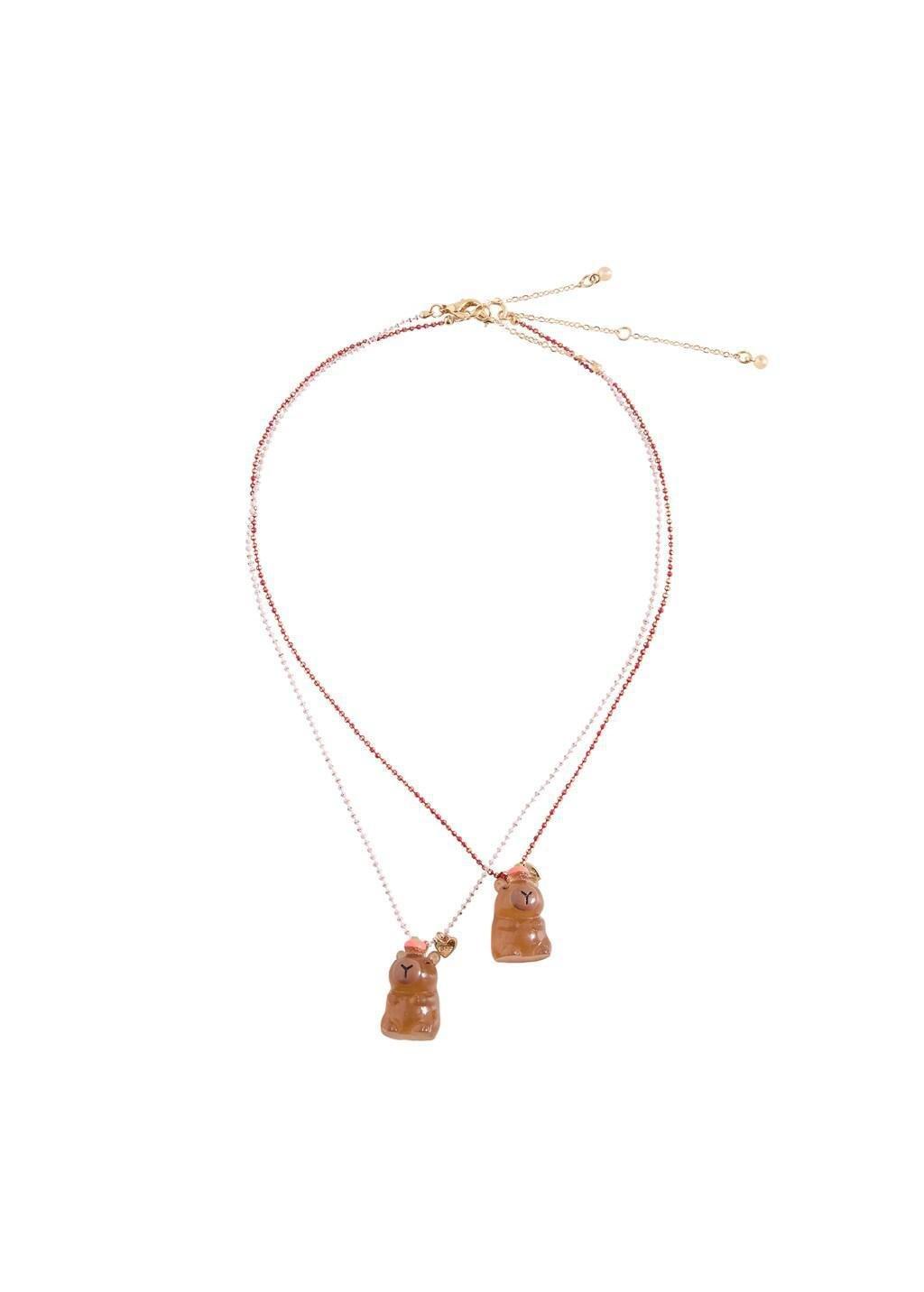 Brown Combined Necklace Pack, Kids Girl, Brown, large image number 1