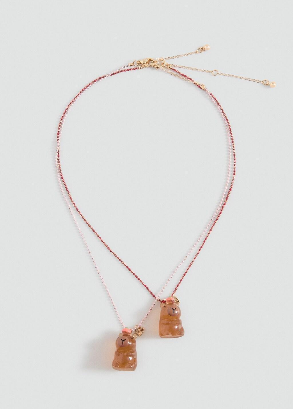 Brown Combined Necklace Pack, Kids Girl, Brown, large image number 2