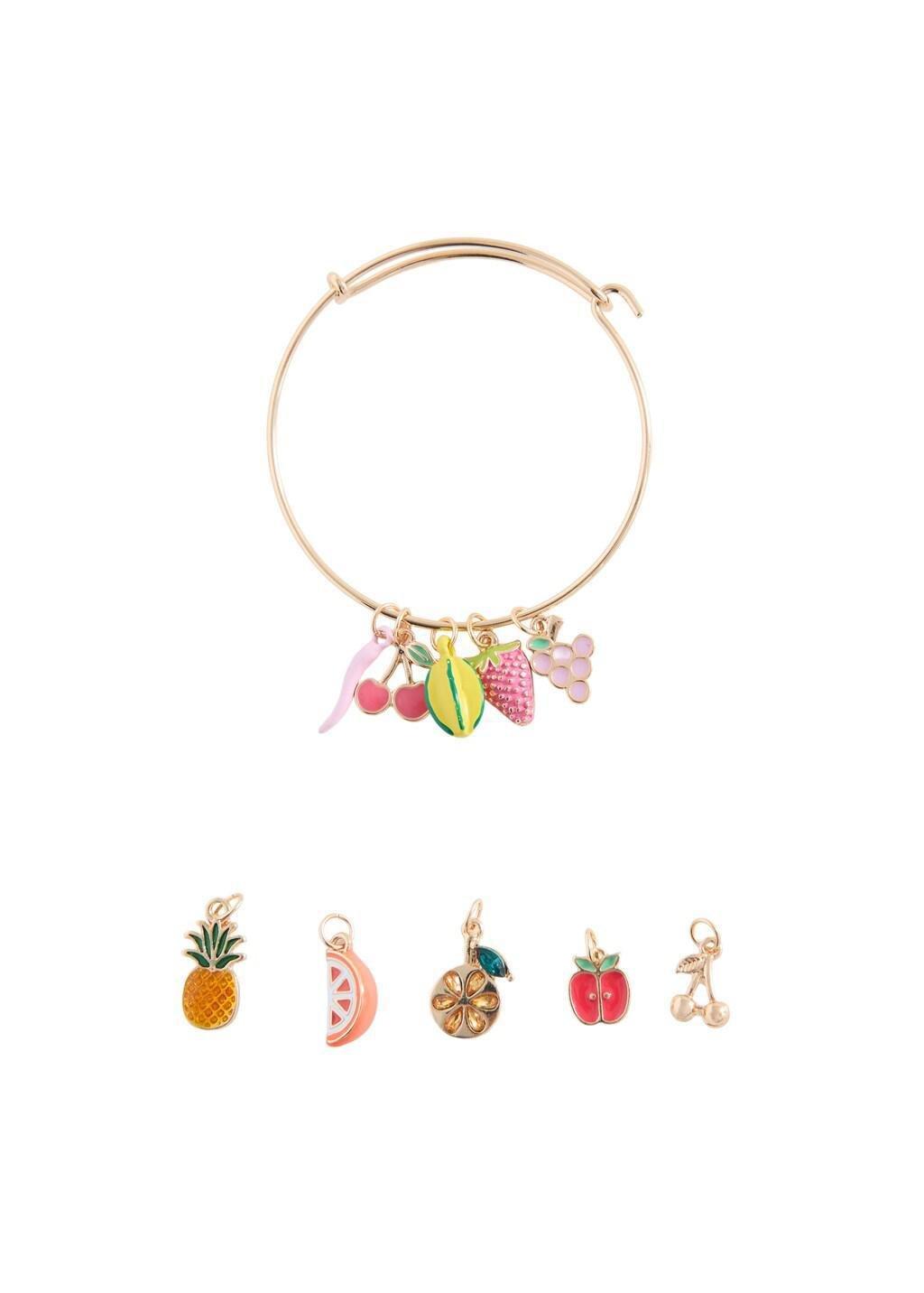 Silver Mixed Charms Bracelet, Kids Girl, Silver, medium