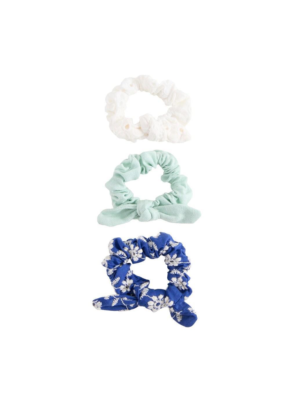 White Scrunchies 3 Pack, Kids Girl, White, large image number 1