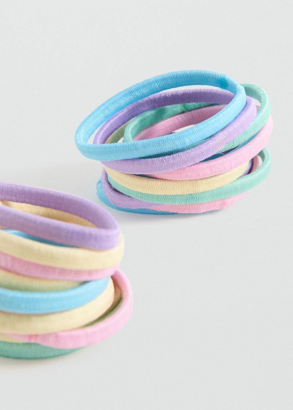 Pink Pack Hair Ties, Kids Girl, Pink, medium