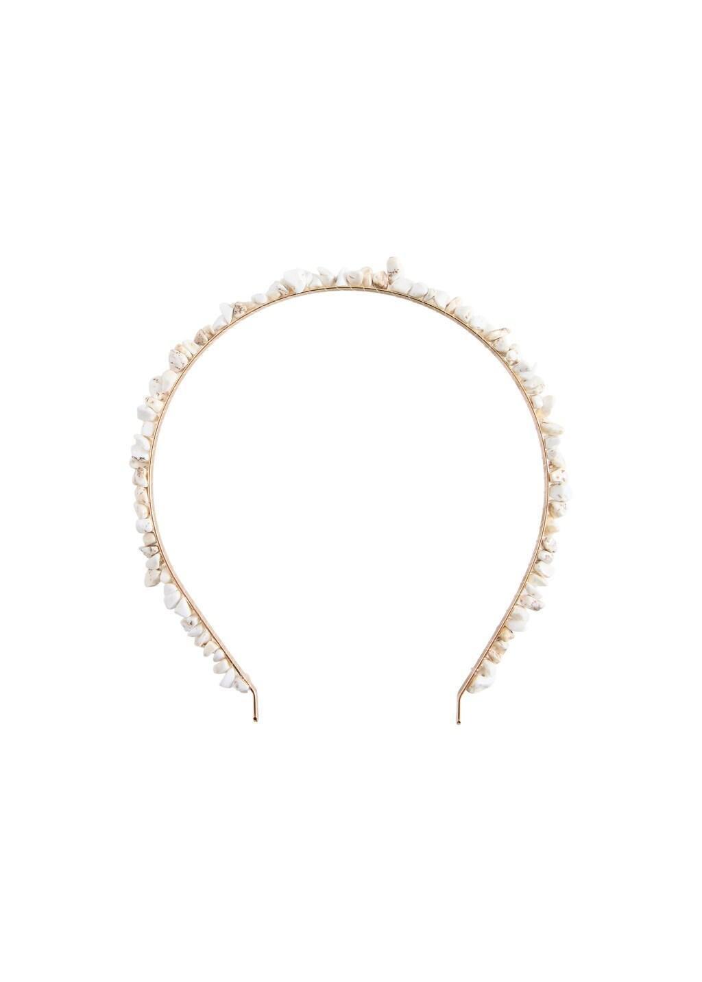 Beige Beaded Detail Headband, Kids Girl, Light Beige, medium