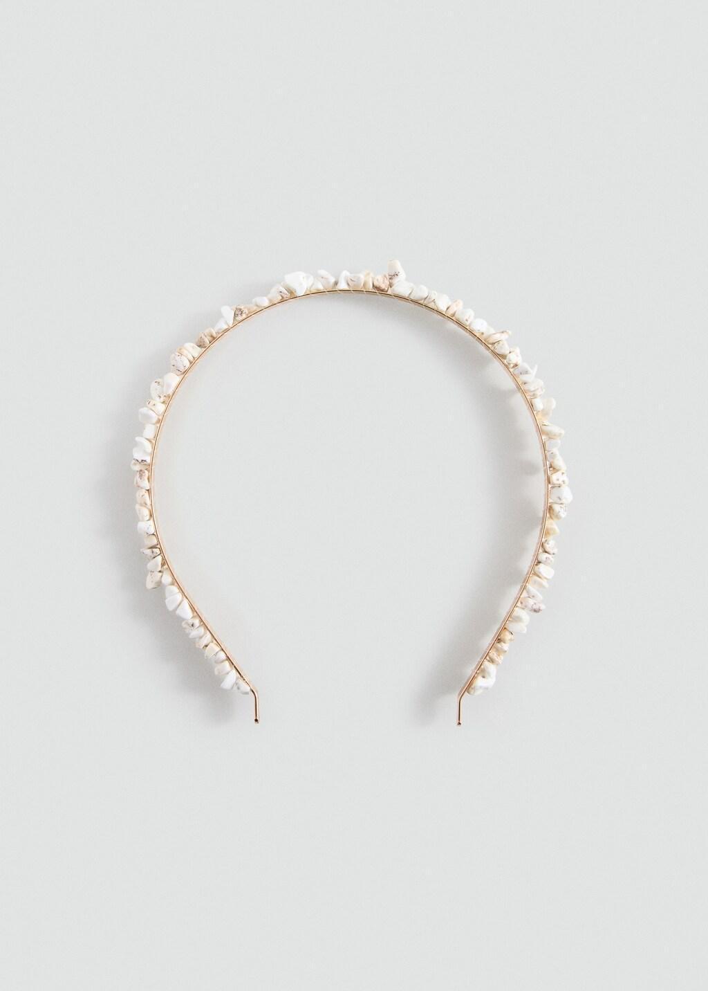 Beige Beaded Detail Headband, Kids Girl, Light Beige, large image number 2