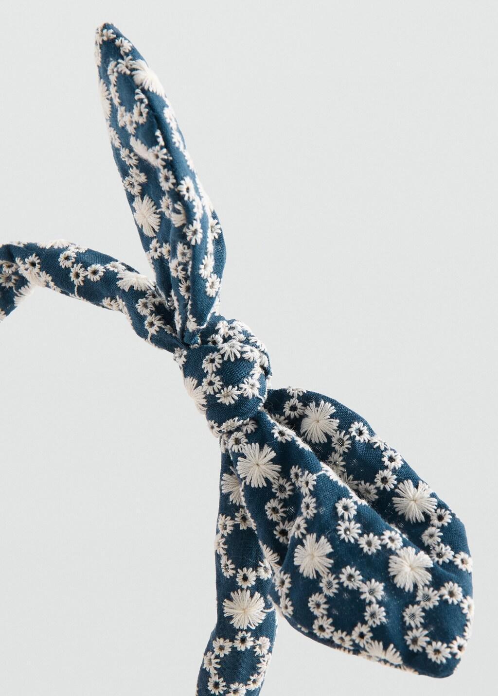 Navy Bow Printed Hairband, Kids Girl, 0201_56, medium