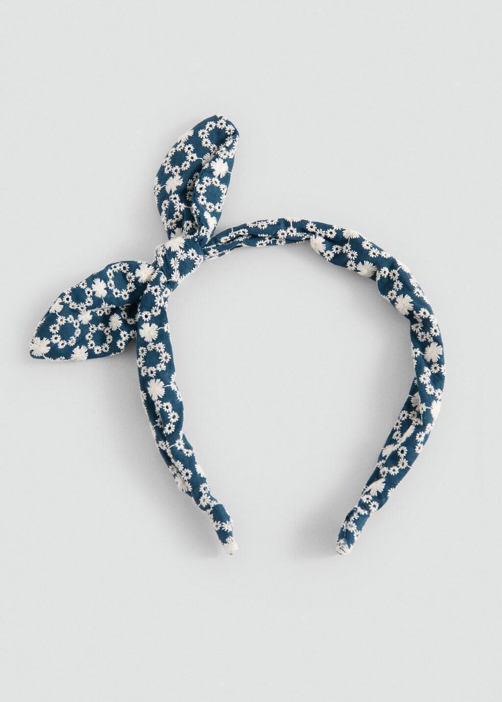 Navy Bow Printed Hairband, Kids Girl, 0201_56, large image number 2