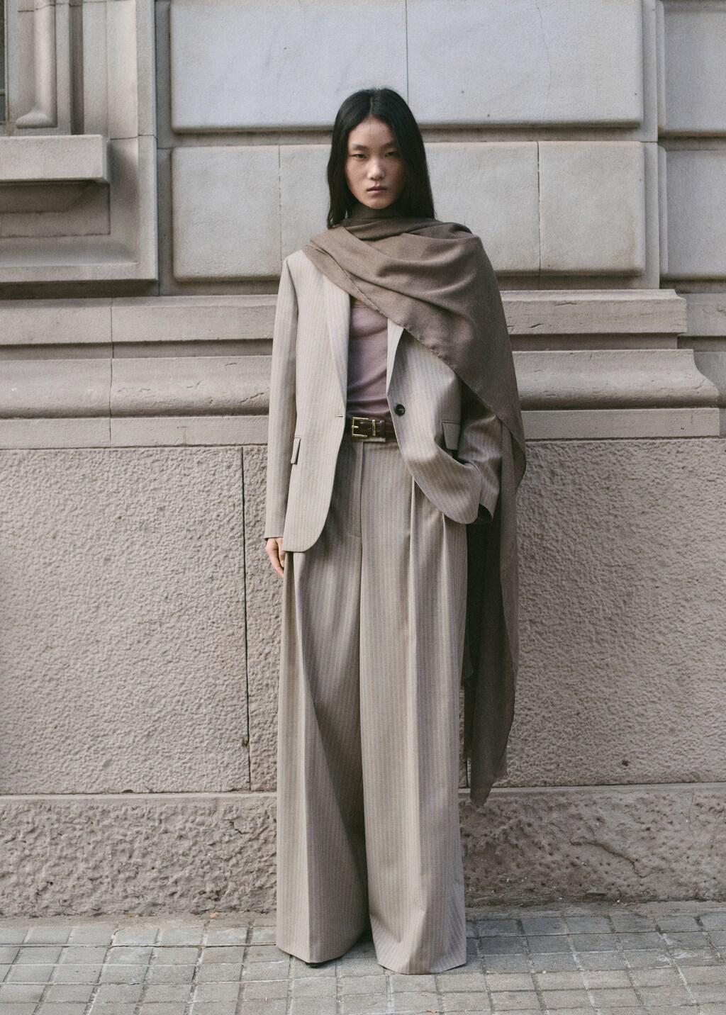 Brown Wool-Blend Suit Blazer, Medium Brown, large image number 0