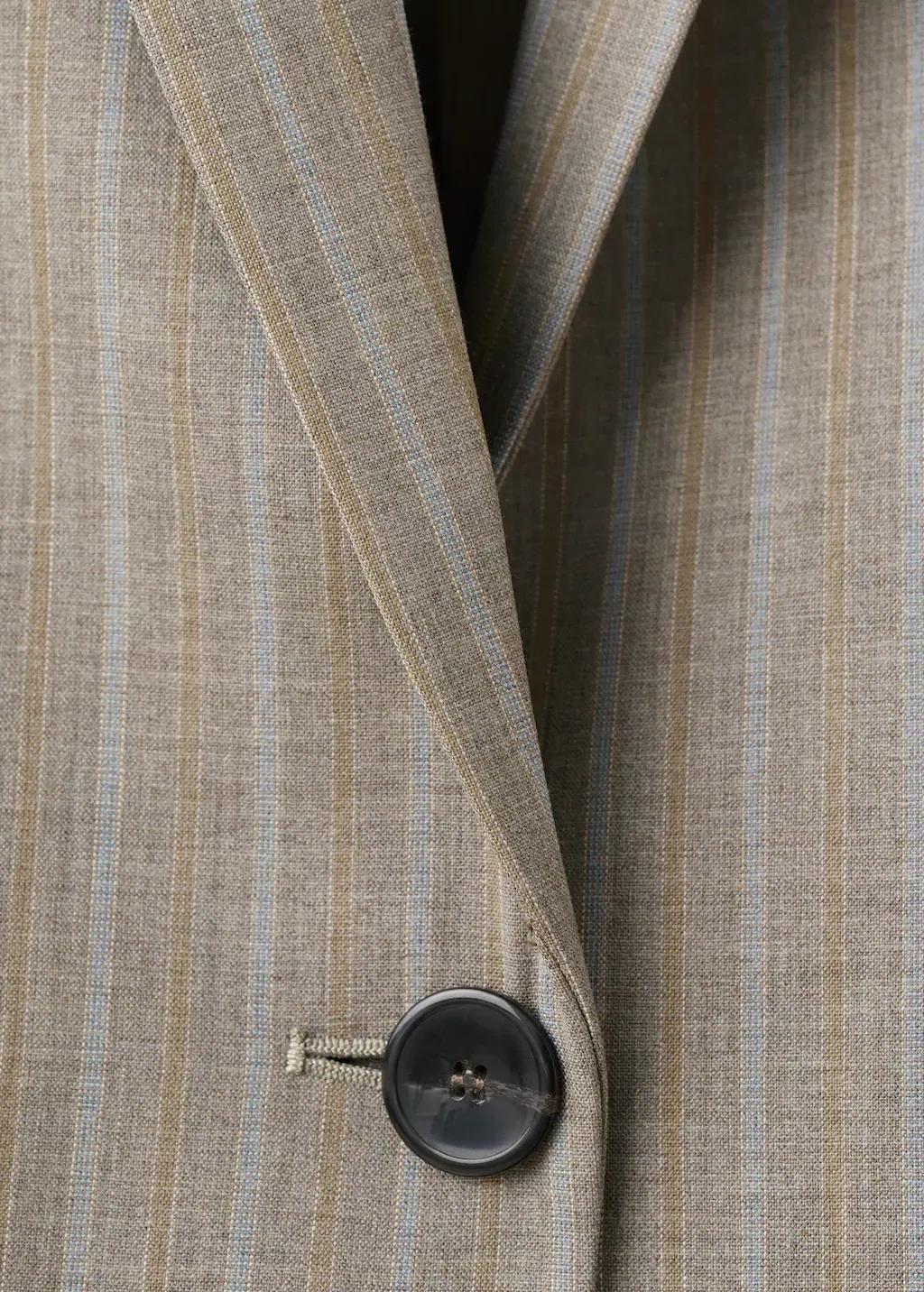 Brown Wool-Blend Suit Blazer, Medium Brown, large image number 4