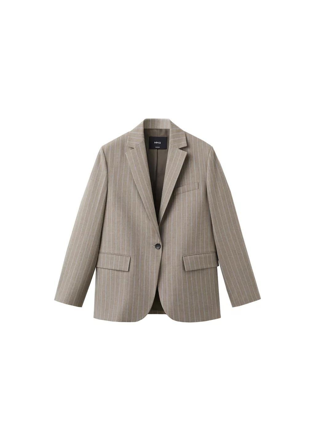 Brown Wool-Blend Suit Blazer, Medium Brown, large image number 5