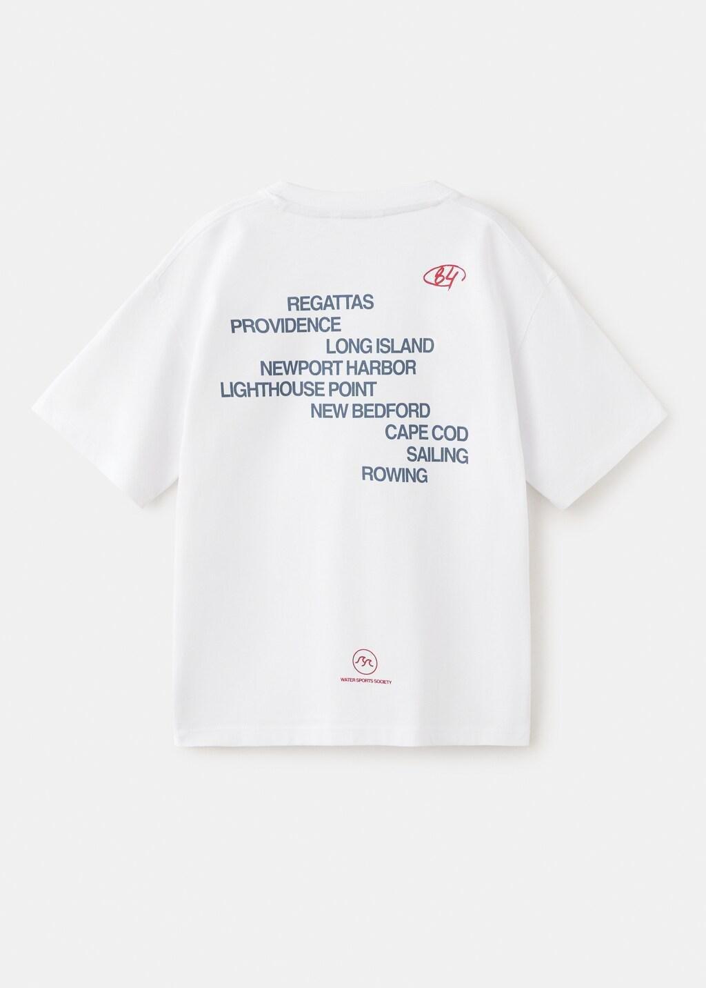 White Printed Cotton-Blend T-Shirt, Kids Boy, White, large image number 1