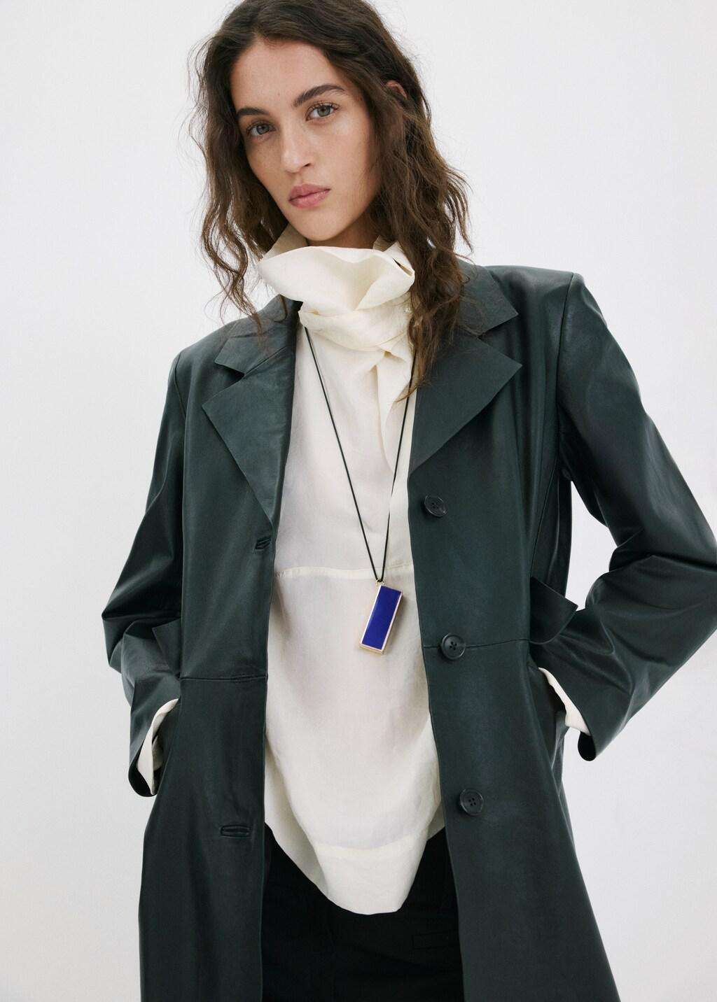 Blue Pendant Necklace With Metal Component, Medium Blue, medium