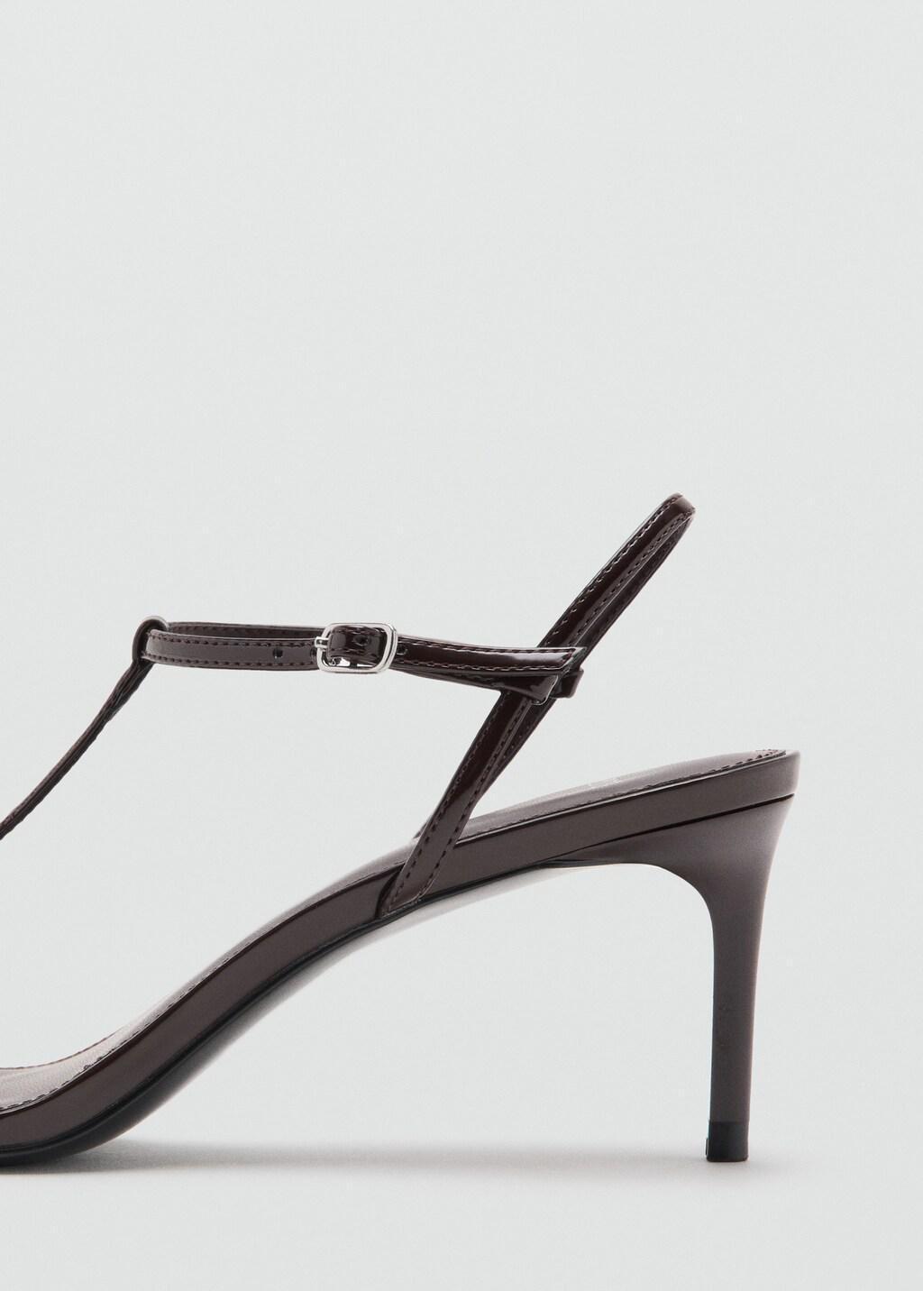 Brown Strappy Heeled Sandals, Dark Brown, medium