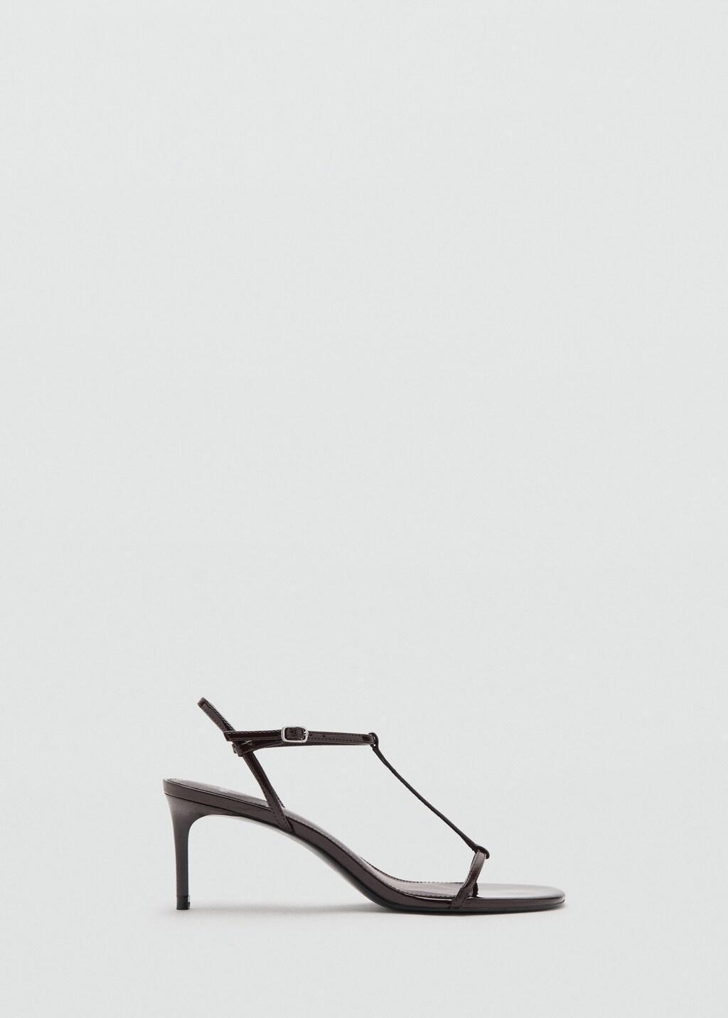 Brown Strappy Heeled Sandals, Dark Brown, large image number 3