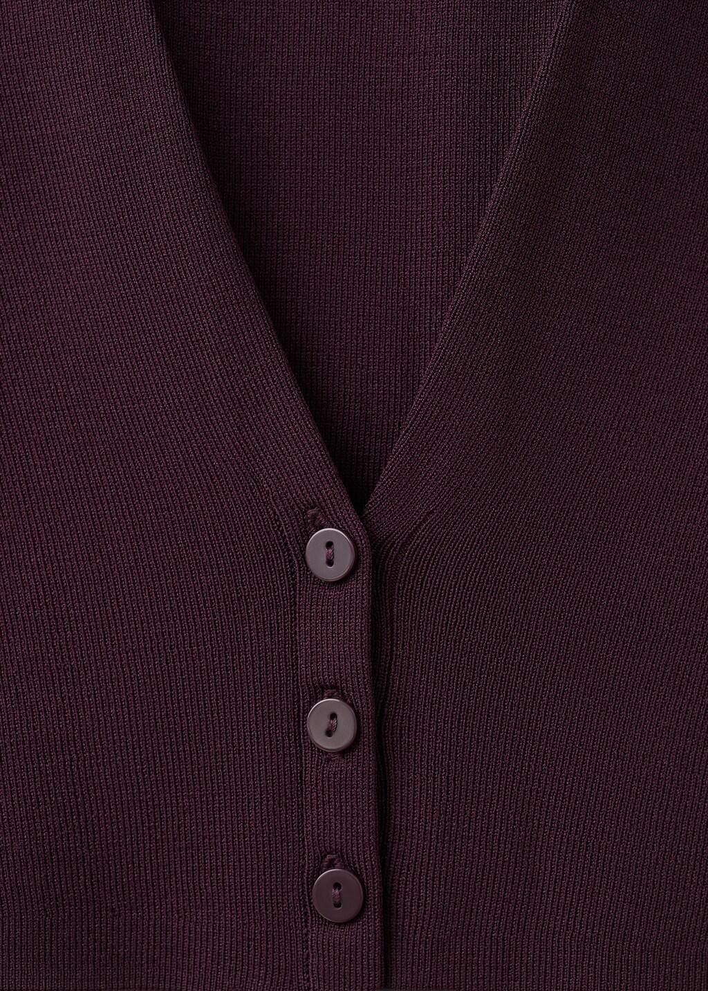 Red Buttoned Knit Top, Dark Red, large image number 5