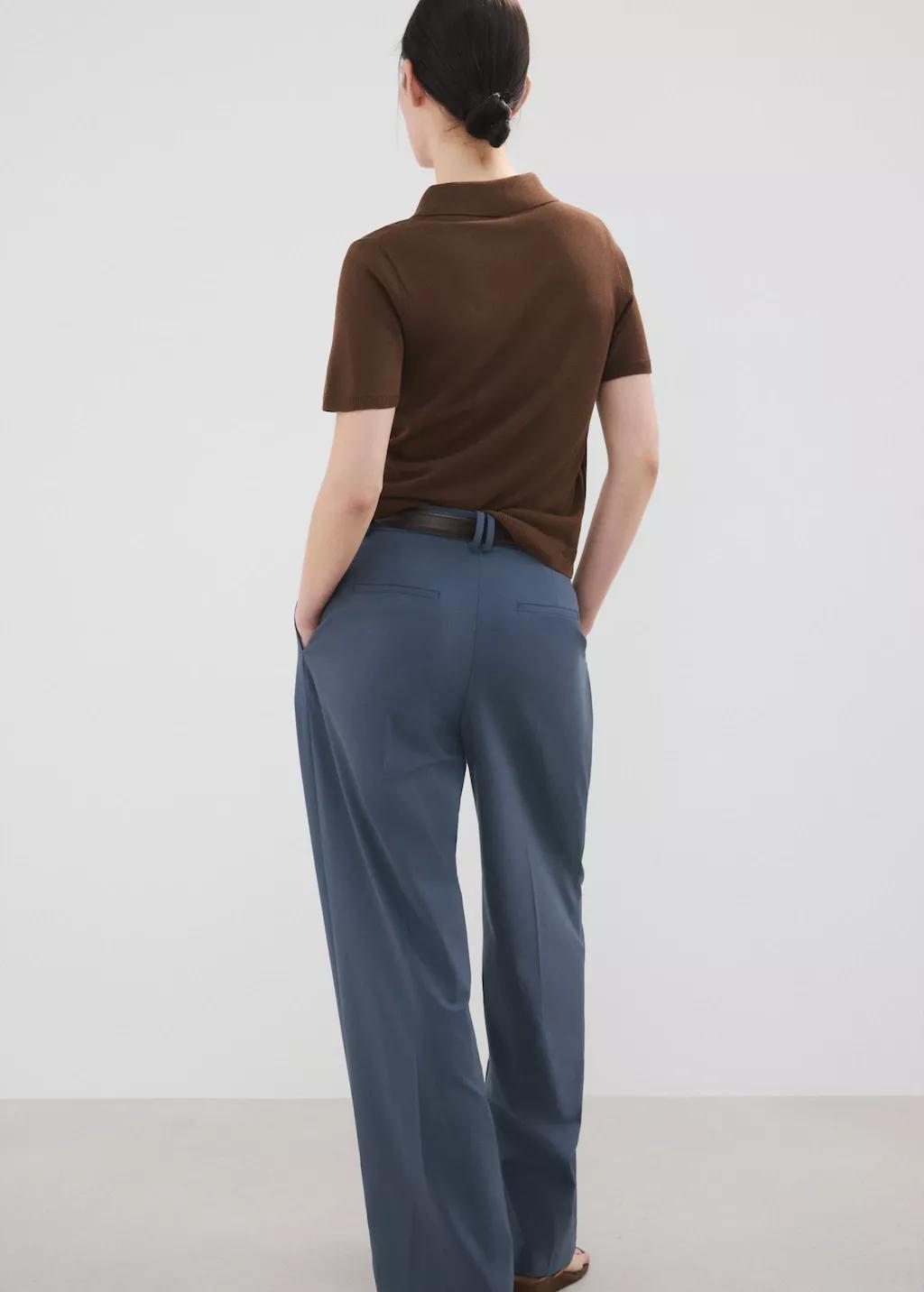 Brown Knitted Polo-Neck Sweater, 0201_32, large image number 2