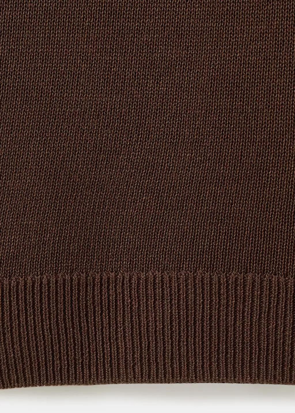Brown Knitted Polo-Neck Sweater, 0201_32, large image number 5