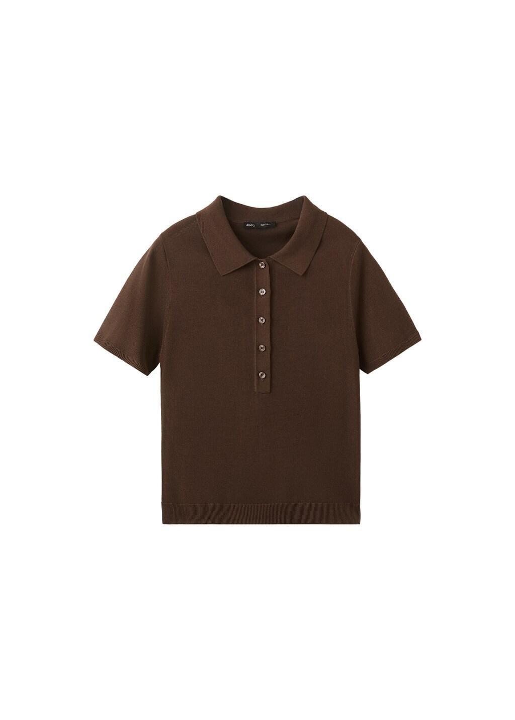 Brown Knitted Polo-Neck Sweater, 0201_32, large image number 7