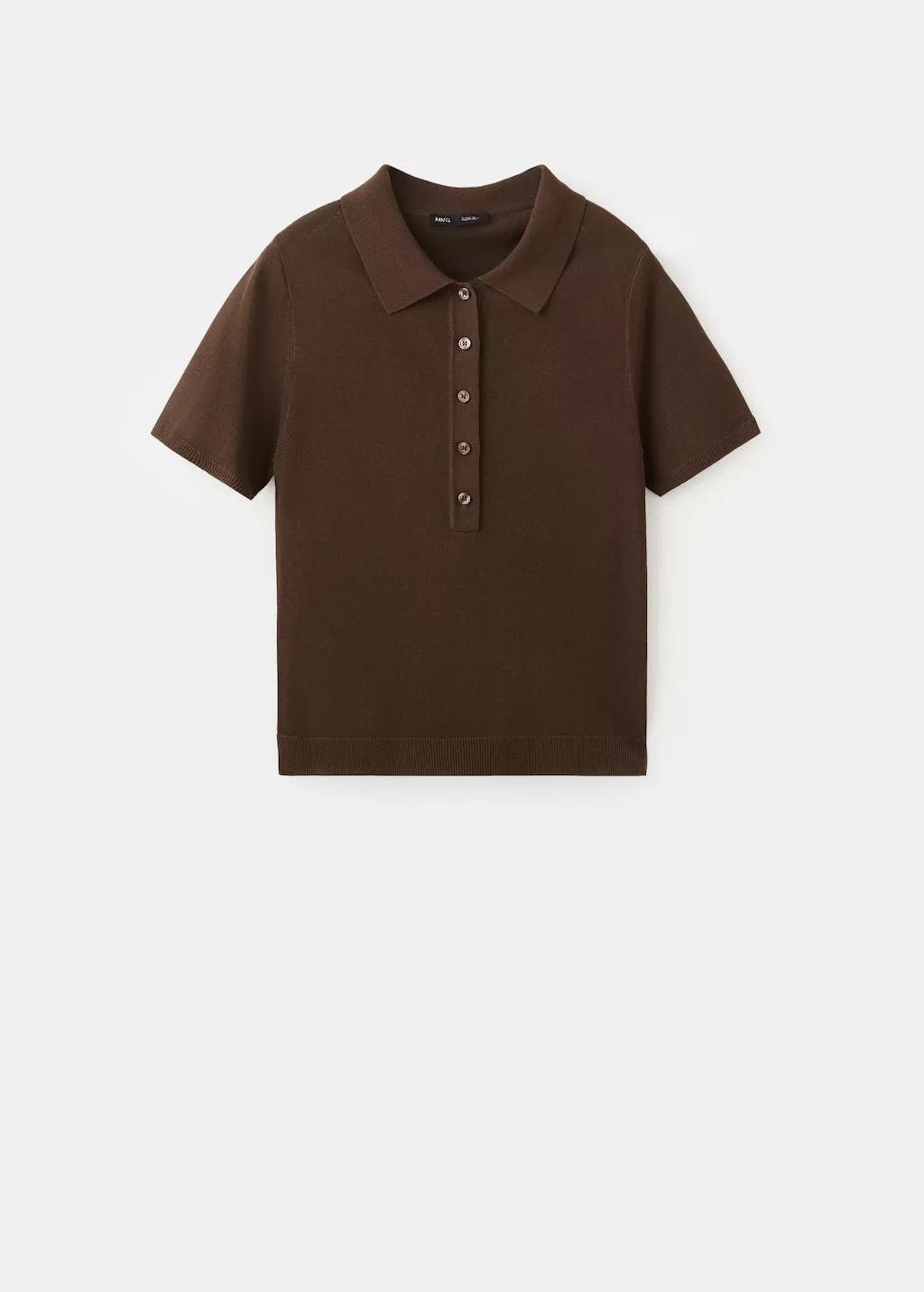 Brown Knitted Polo-Neck Sweater, 0201_32, large image number 8