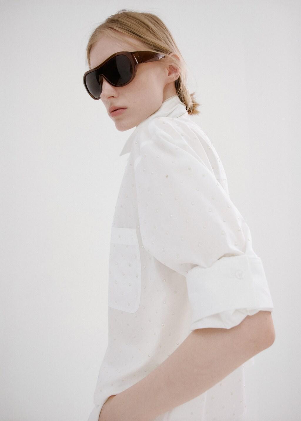 White Pearl Pocket Shirt, Natural White, large image number 3