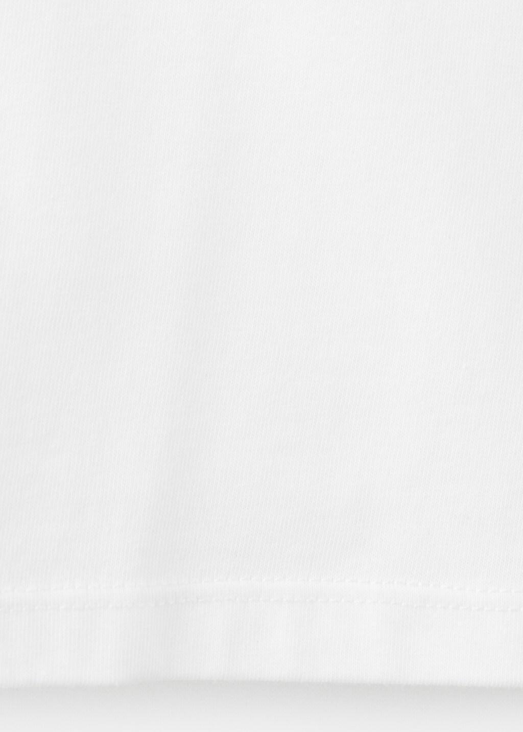 White Embroidered Cotton T-Shirt, Natural White, large image number 1