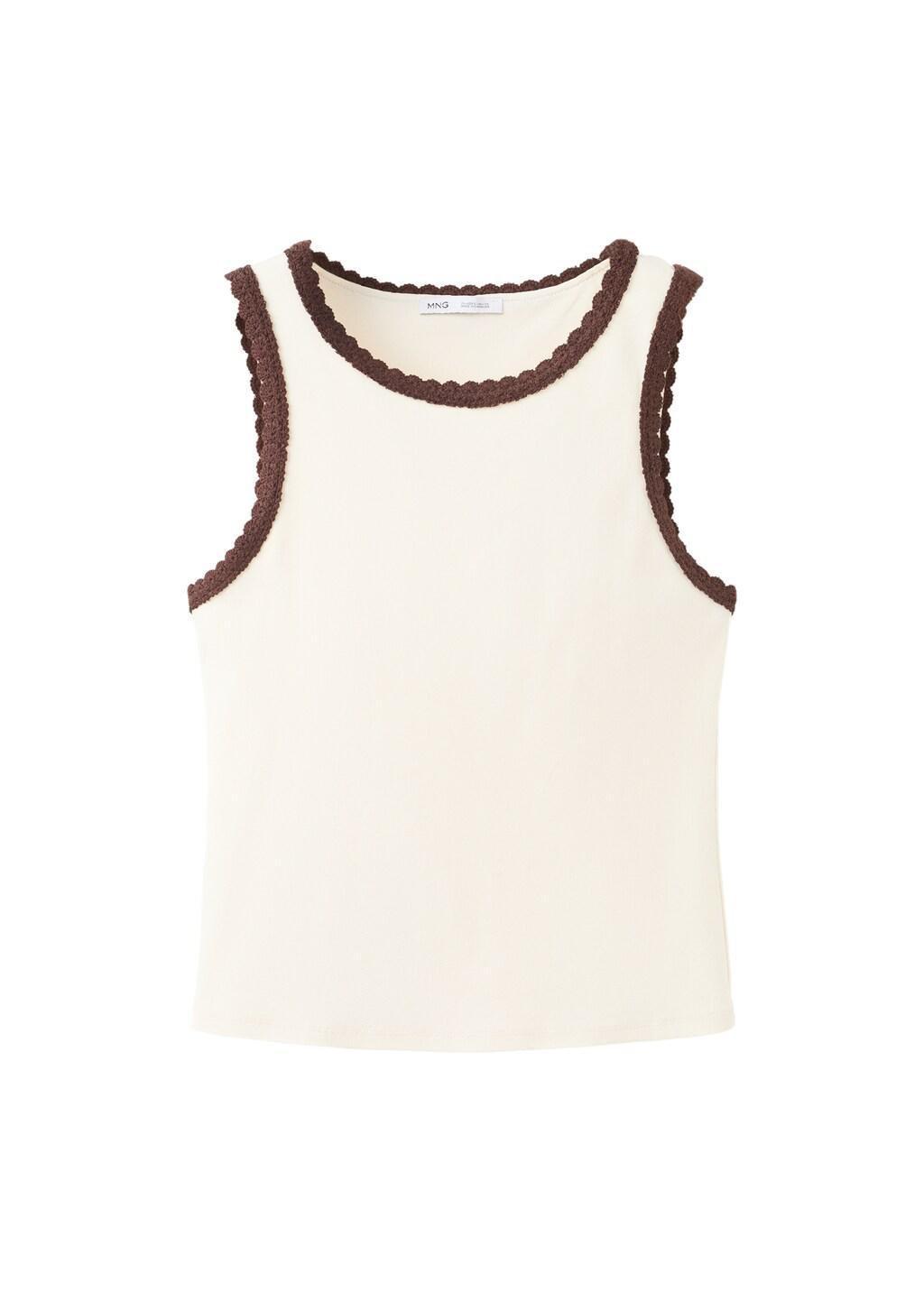 Beige Scalloped Edge Tops, Light Beige, large image number 6