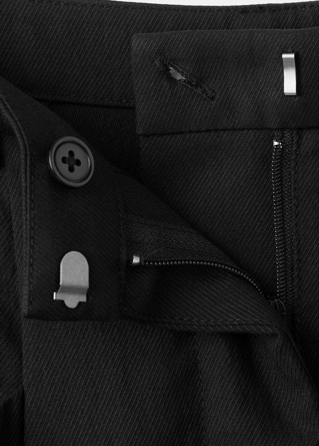 Black Straight-Fit Lyocell Trousers, Black, medium