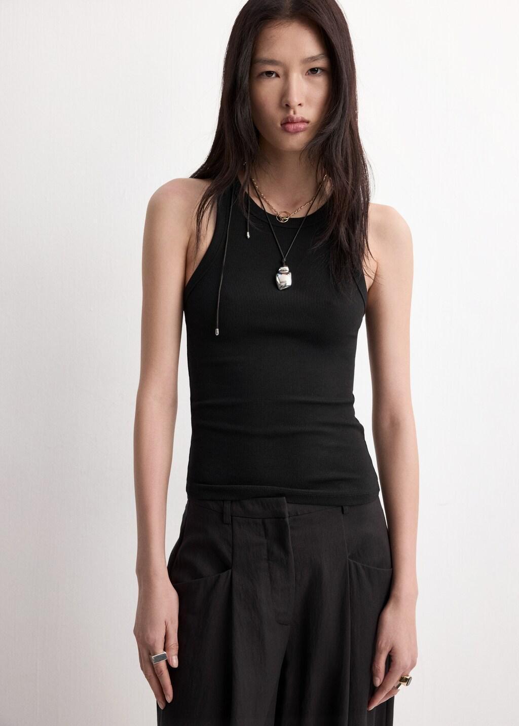 Black Straight-Fit Lyocell Trousers, Black, large image number 4