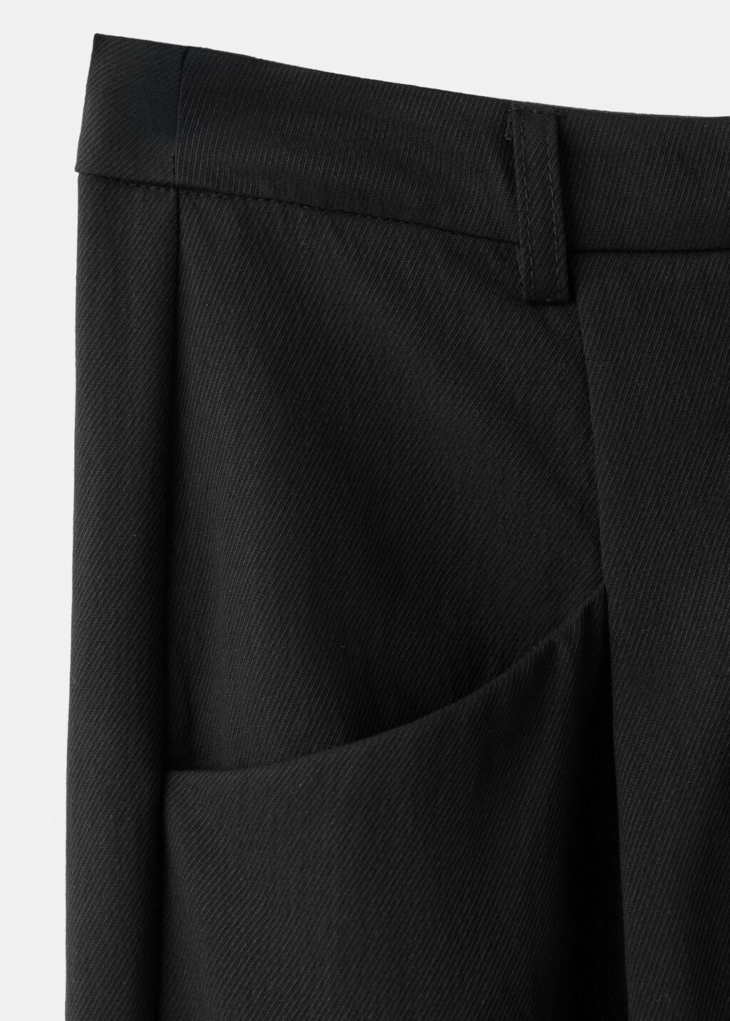 Black Straight-Fit Lyocell Trousers, Black, large image number 5