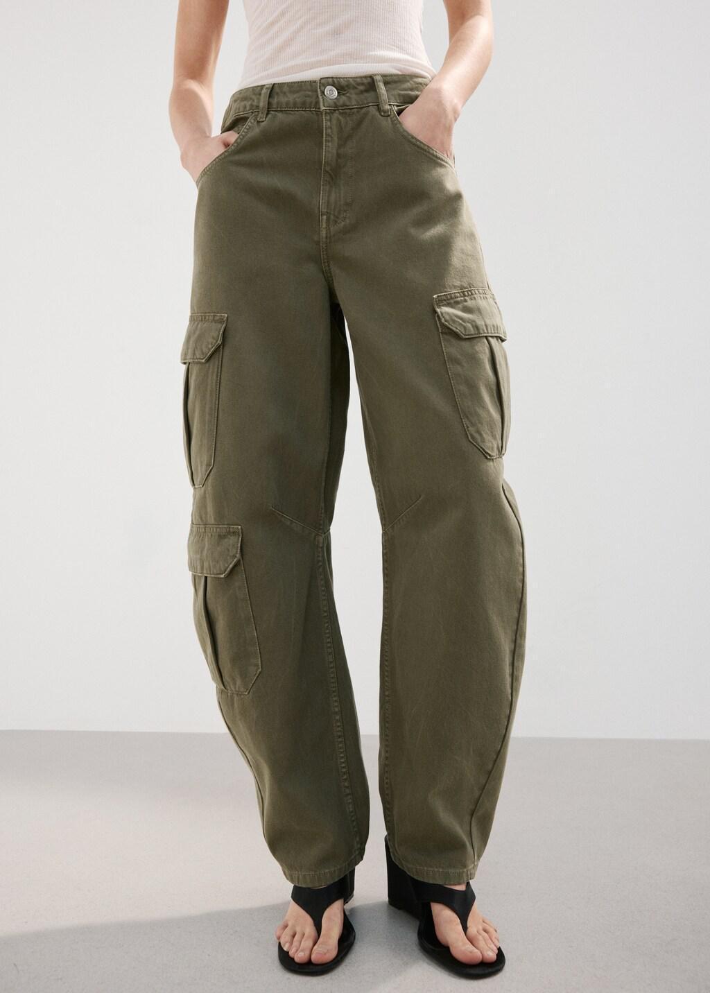 Khaki Pocket Cargo Jeans, 0201_37, large image number 3