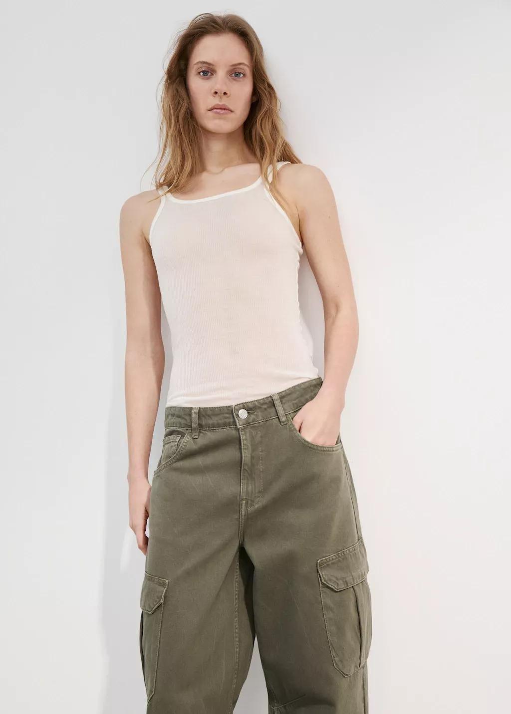 Khaki Pocket Cargo Jeans, 0201_37, large image number 4