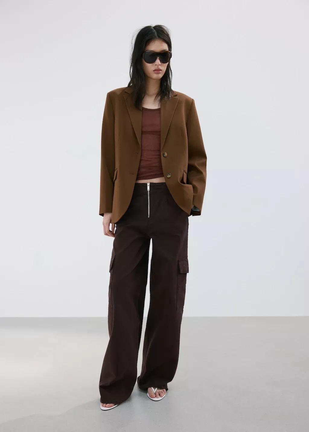 Dark Purple Pocket Cargo Jeans, Dark Purple, large image number 0