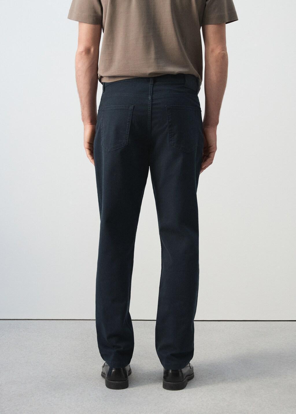 Blue Regular-Fit Cotton Trousers, Navy, large image number 2