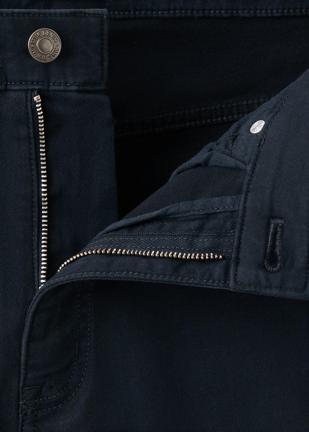 Blue Regular-Fit Cotton Trousers, Navy, large image number 5
