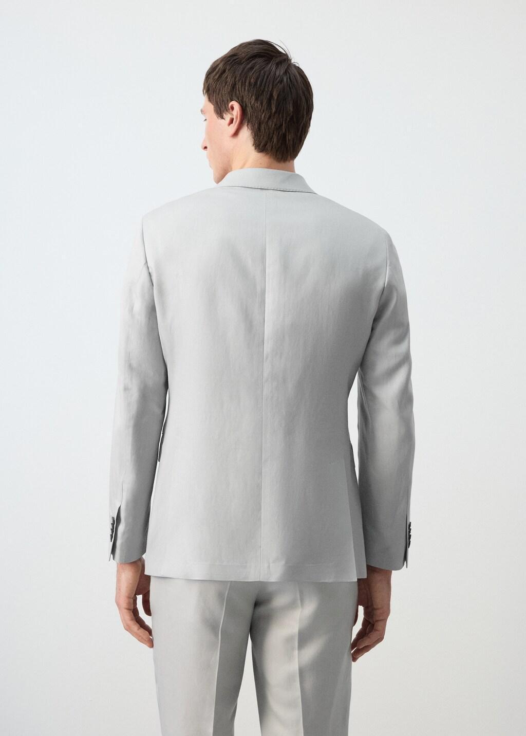 Blue Amalfi Slim Fit Double-Breasted Blazer, Light-Pastel Blue, large image number 2