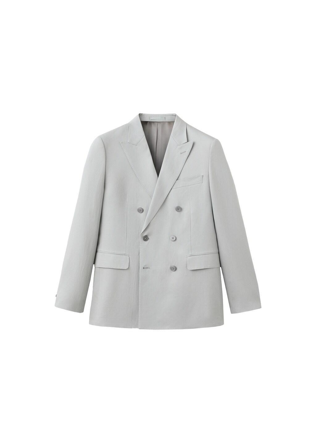Blue Amalfi Slim Fit Double-Breasted Blazer, Light-Pastel Blue, large image number 7
