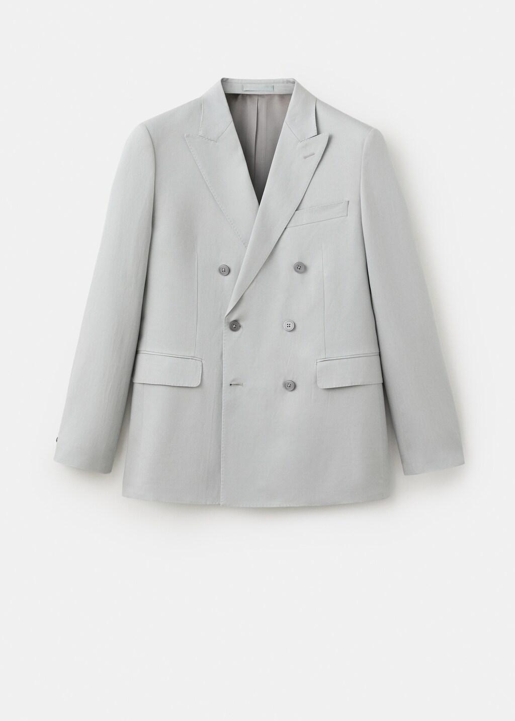Blue Amalfi Slim Fit Double-Breasted Blazer, Light-Pastel Blue, large image number 8