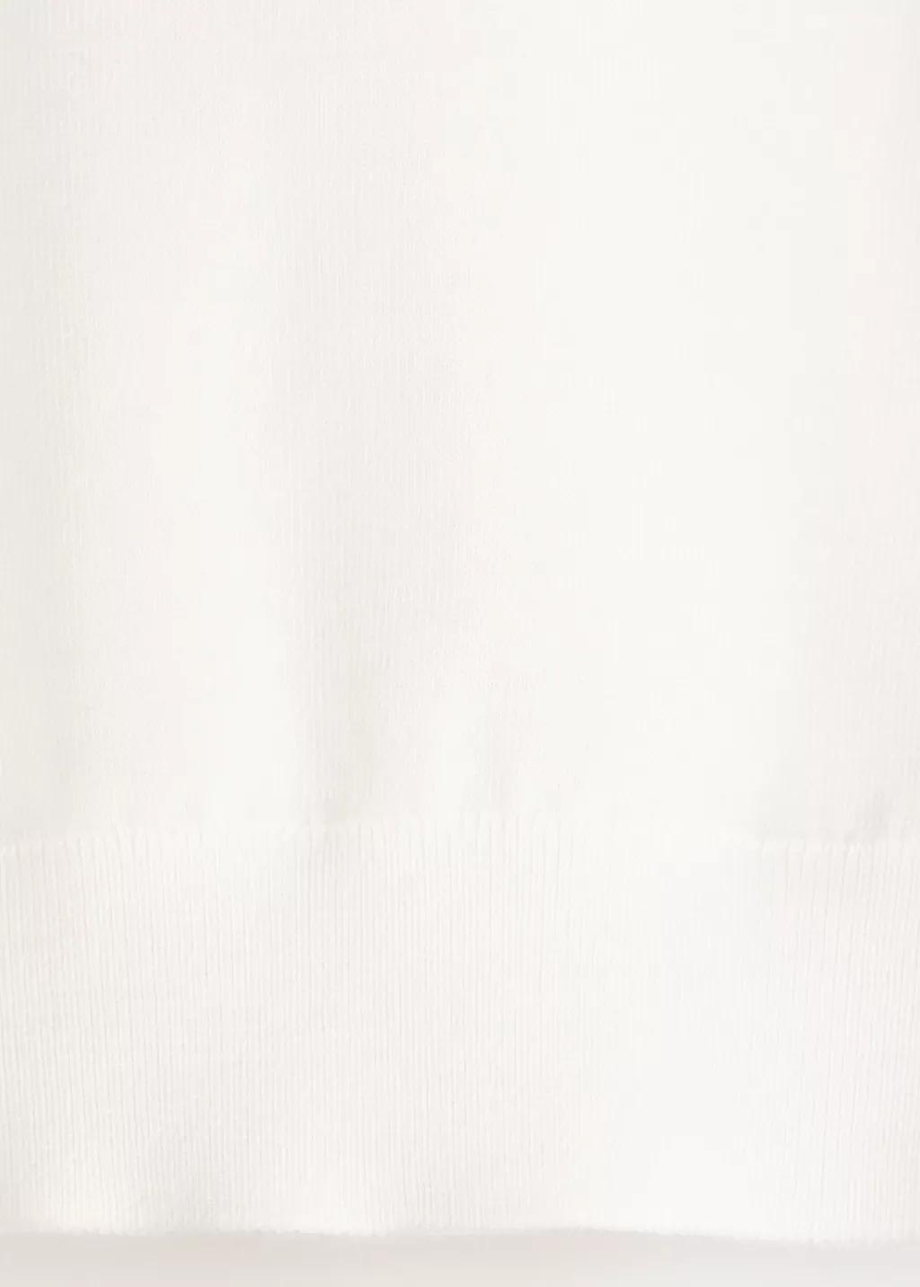 White 100% Cotton Fine-Knit Polo Shirt, Natural White, large image number 5