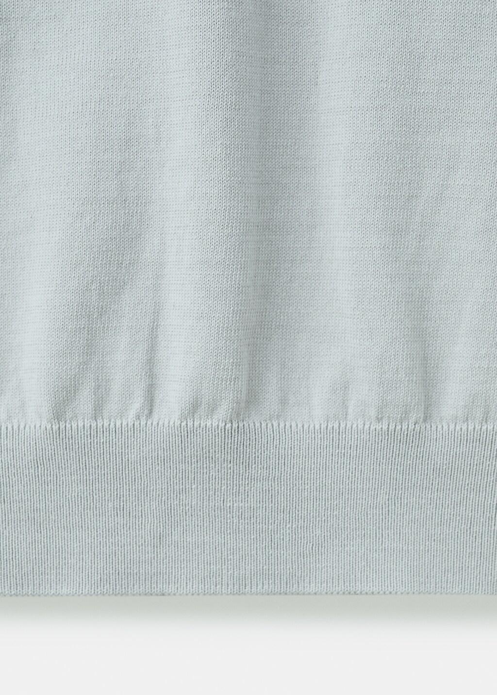 White 100% Cotton Fine-Knit Polo Shirt, Natural White, large image number 5